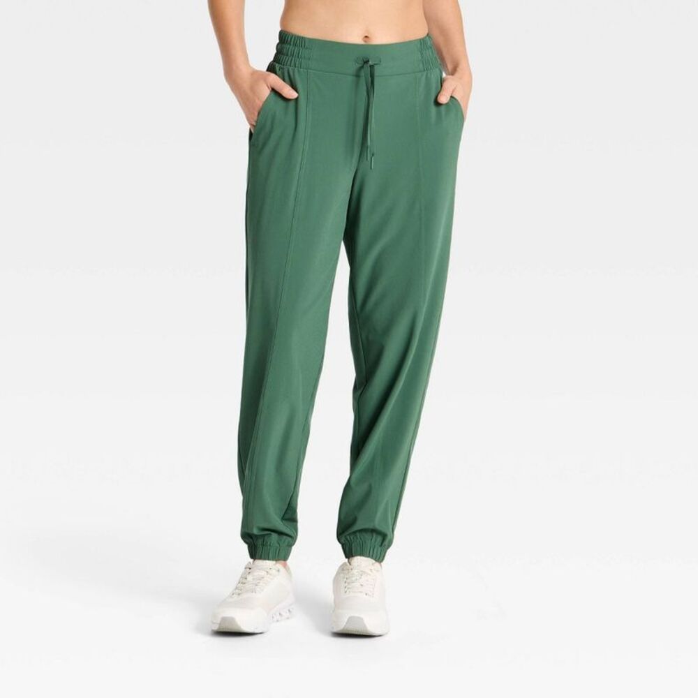 Women's Active Light Mid-Rise Jogger Pants - All In Motion Pine Green L
